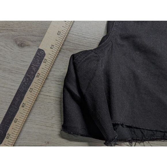 Melissa McCarthy Seven7 Seven 7 Jean Shorts Plus Size 28W Cutoffs Black Stretch - Picture 9 of 10